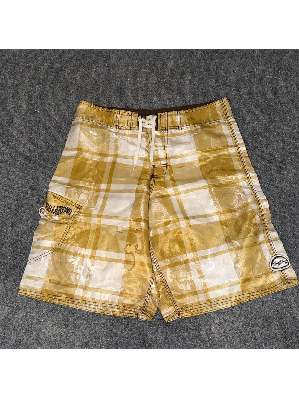 Billabong Nylon Gold Grail Surf Board Shorts Mens MD Vtg y2k 90s Rare